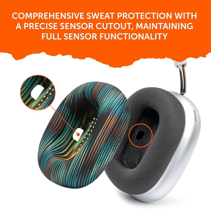 WC SweatZ Max - Patented Protective Earpad Covers for Airpods Max Made by Wicked Cushions | Sweatproof & Easily Washable | Full Earpad Sweat Protection | The Simulation - Image 4
